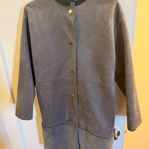 Zara Gray Suede with faux fur Women's Jacket